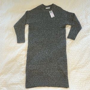 Oversized grey knit sweater dress